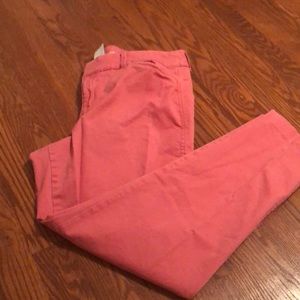 Coral pixie chinos, ankle length